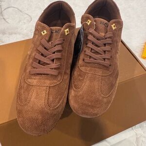 MCM Women's Tan Suede Sneakers